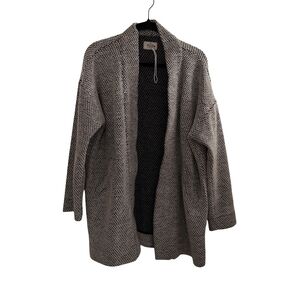 Marine Layer Birdseye Cardigan in Black/White Contrast